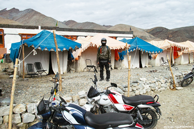 バイク旅　パンゴン湖